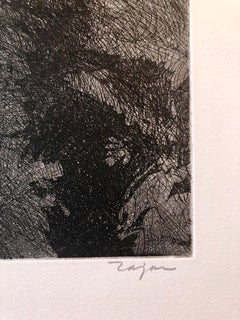 Acquatinta figurativa surrealista Artista scultore modernista californiano