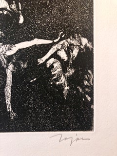 Acquatinta figurativa surrealista Artista scultore modernista californiano