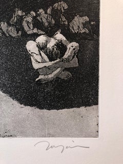 Surrealist Figurative Aquatint Etching California Modernist Sculptor Artist