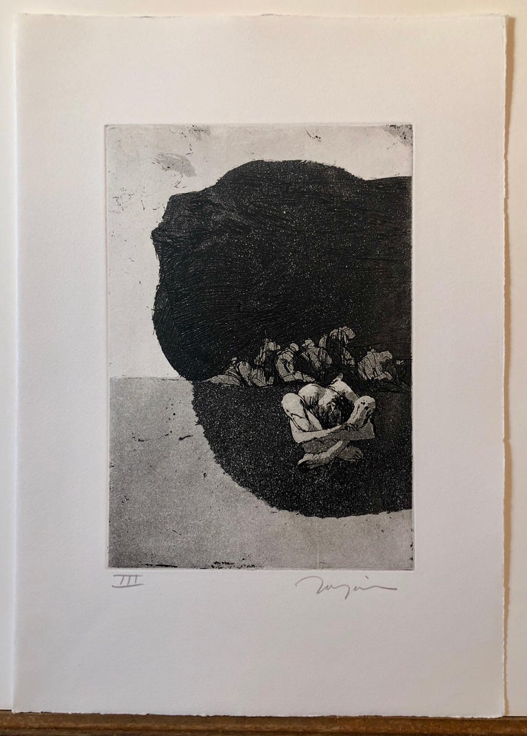 Jack Zajac Surrealist Figurative Aquatint Etching California