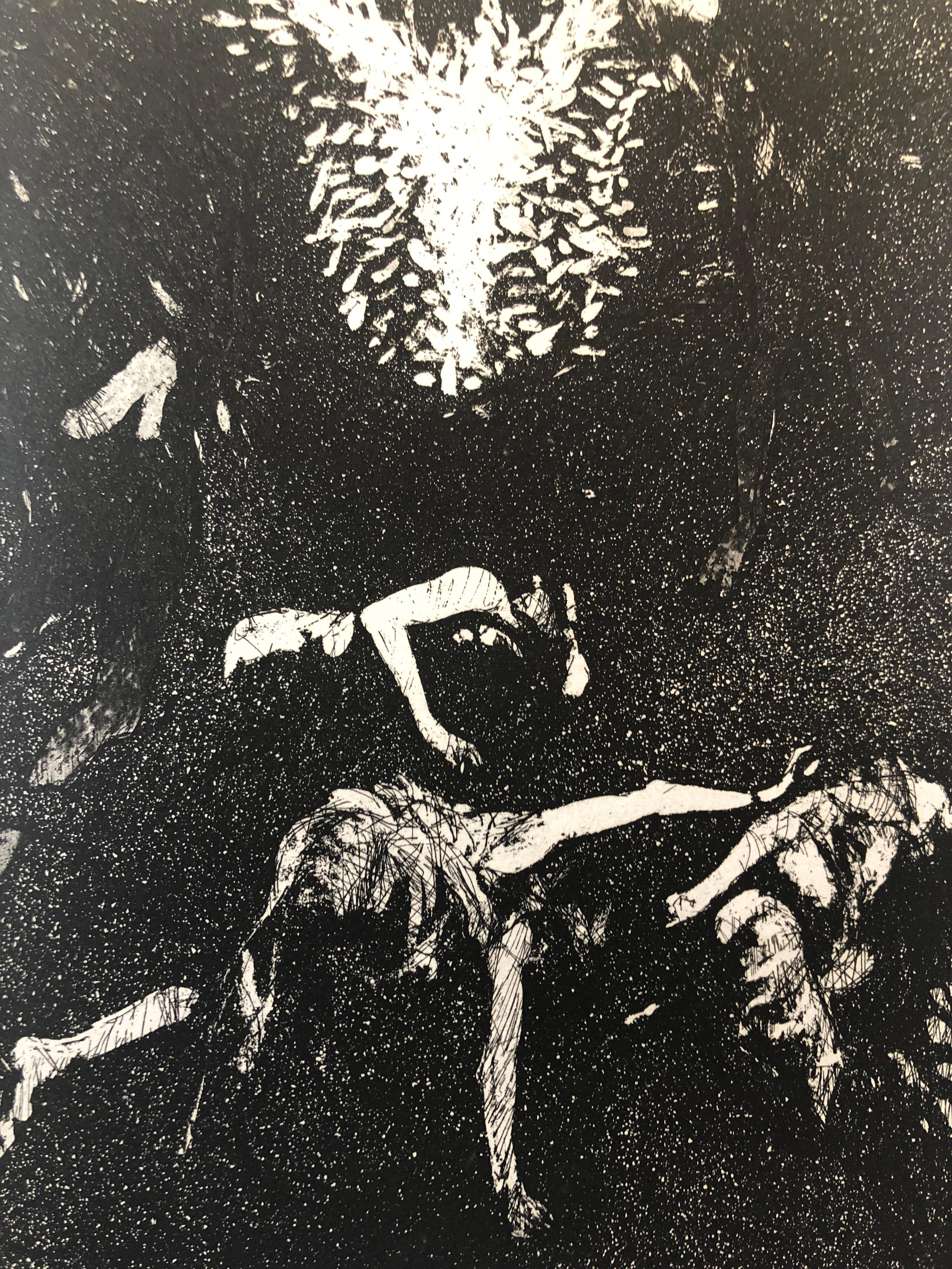 Jack Zajac, Amerikaner, geboren 1929
1964 Radierung und Aquatinta, handgedruckt auf Fabriano-Papier, mit Bleistift signiert und mit Auflage versehen. 
Ausgabe Römische Ziffer III
Bild: 12 9/16 x 8 5/8 in. (31,9 x 21,9 cm)
Blatt: 20 x 14 Zoll (50,8 x