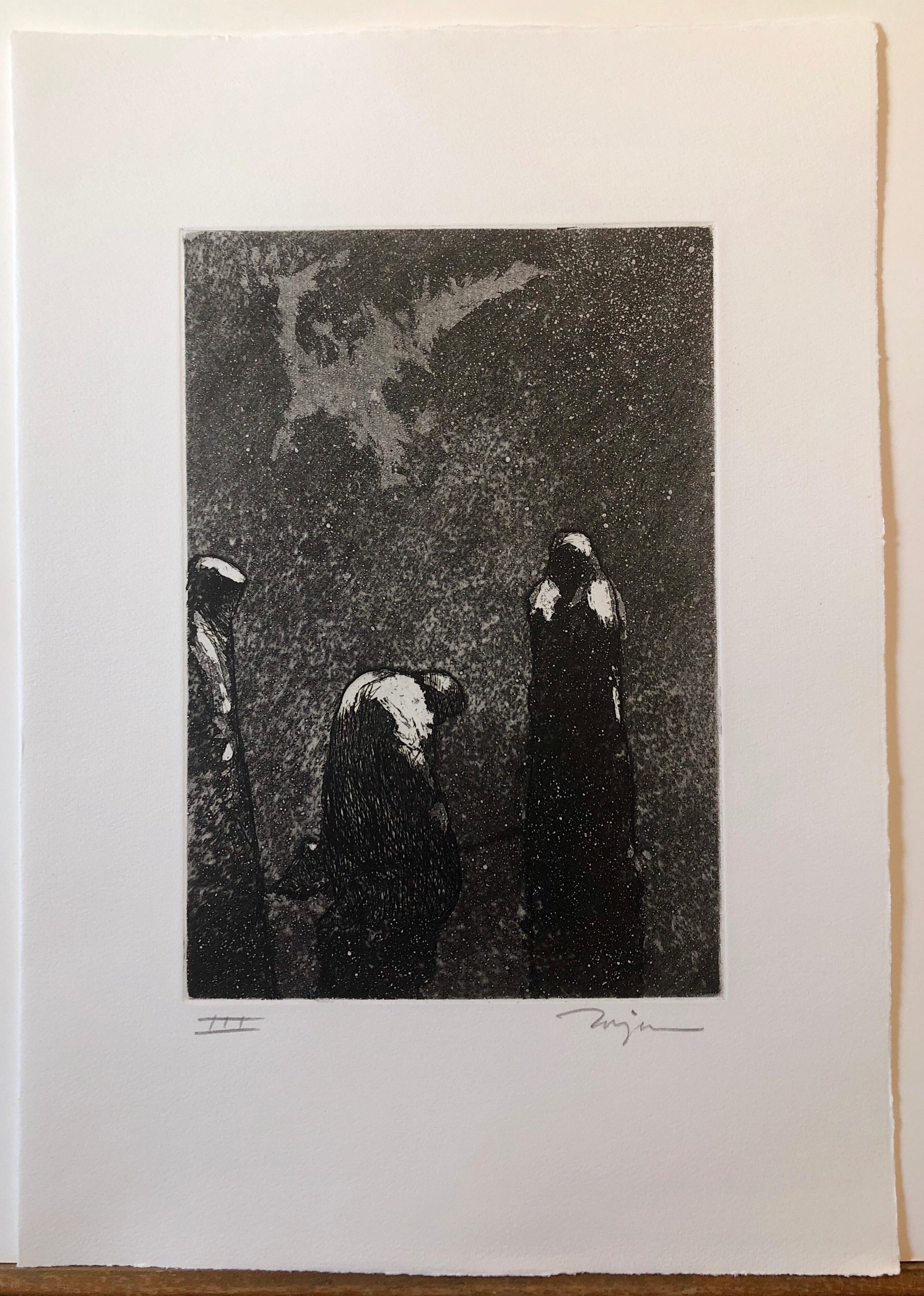 Surrealist Figurative Aquatint Etching California Modernist Sculptor Artist 1