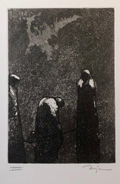 Surrealist Figurative Aquatint Etching California Modernist Sculptor Artist