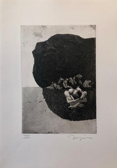 Surrealist Figurative Aquatint Etching California Modernist Sculptor Artist