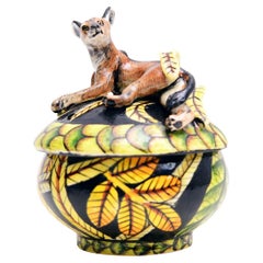 Hand-made Ceramic Jackal Novelty Box, made in South Africa