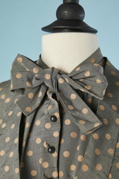 Jacket and backless dress in polka dots shantung Lucile Manguin 1952's