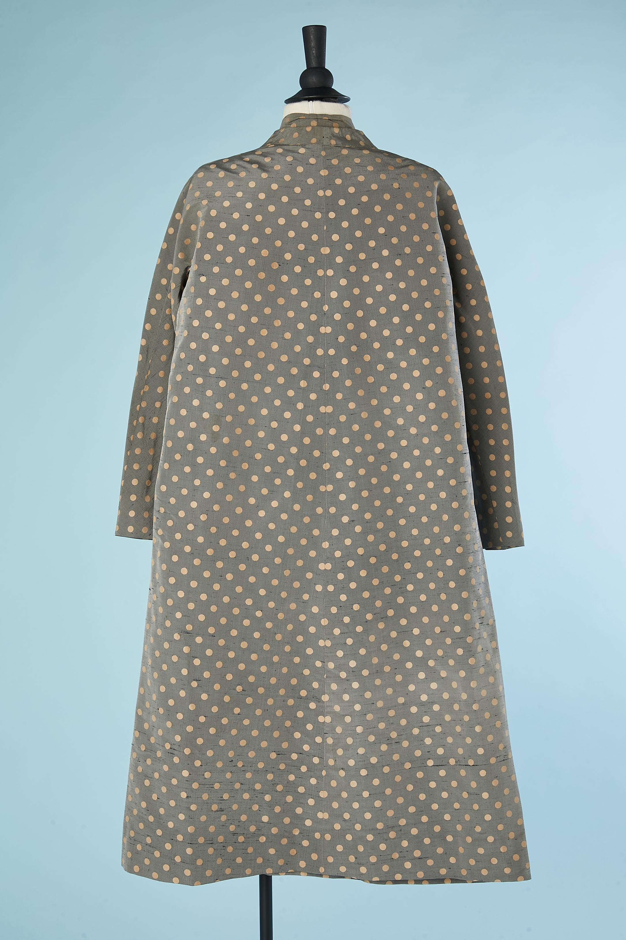 Jacket and backless dress in polka dots shantung Lucile Manguin 1952's  In Excellent Condition For Sale In Saint-Ouen-Sur-Seine, FR