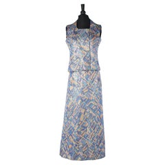 Jacket and long skirt ensemble in lurex brocade SHOCKING