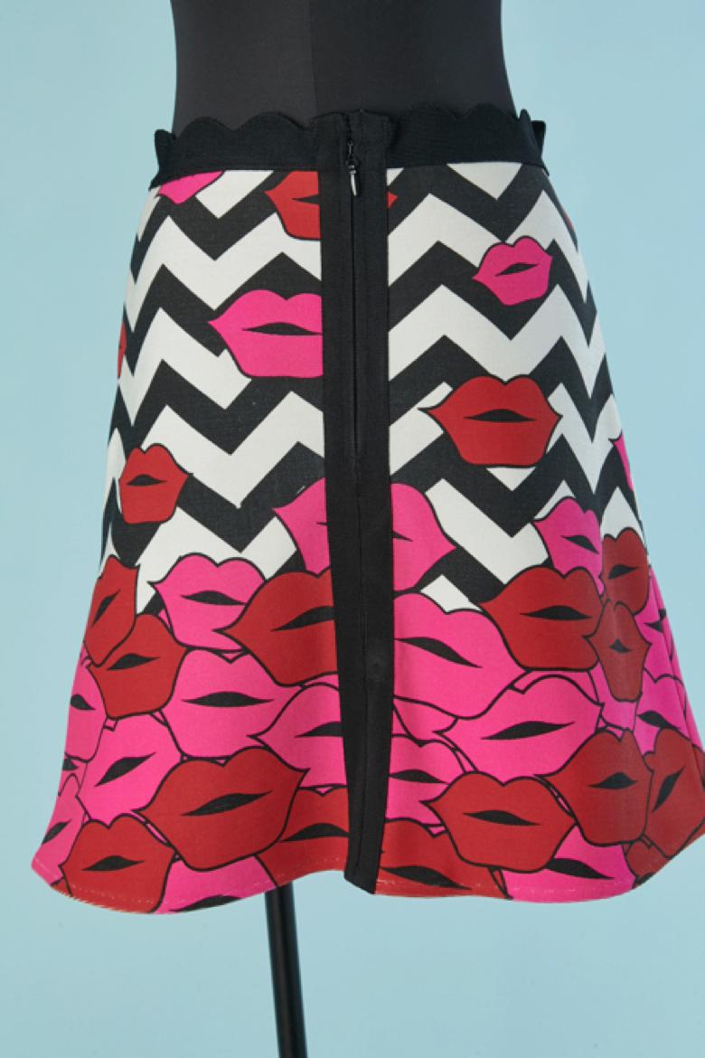 Giacca e gonna con stampa di labbra HERVÉ LÉGER in vendita 1