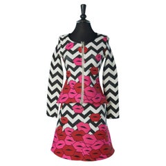 Jacket and skirt ensemble with lips print HERVÉ LÉGER