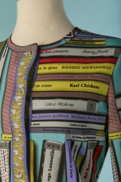 Conjunto de chaqueta y falda de punto con estampado de Biblioteca en JEAN-PAUL GAULTIER JEAN'S