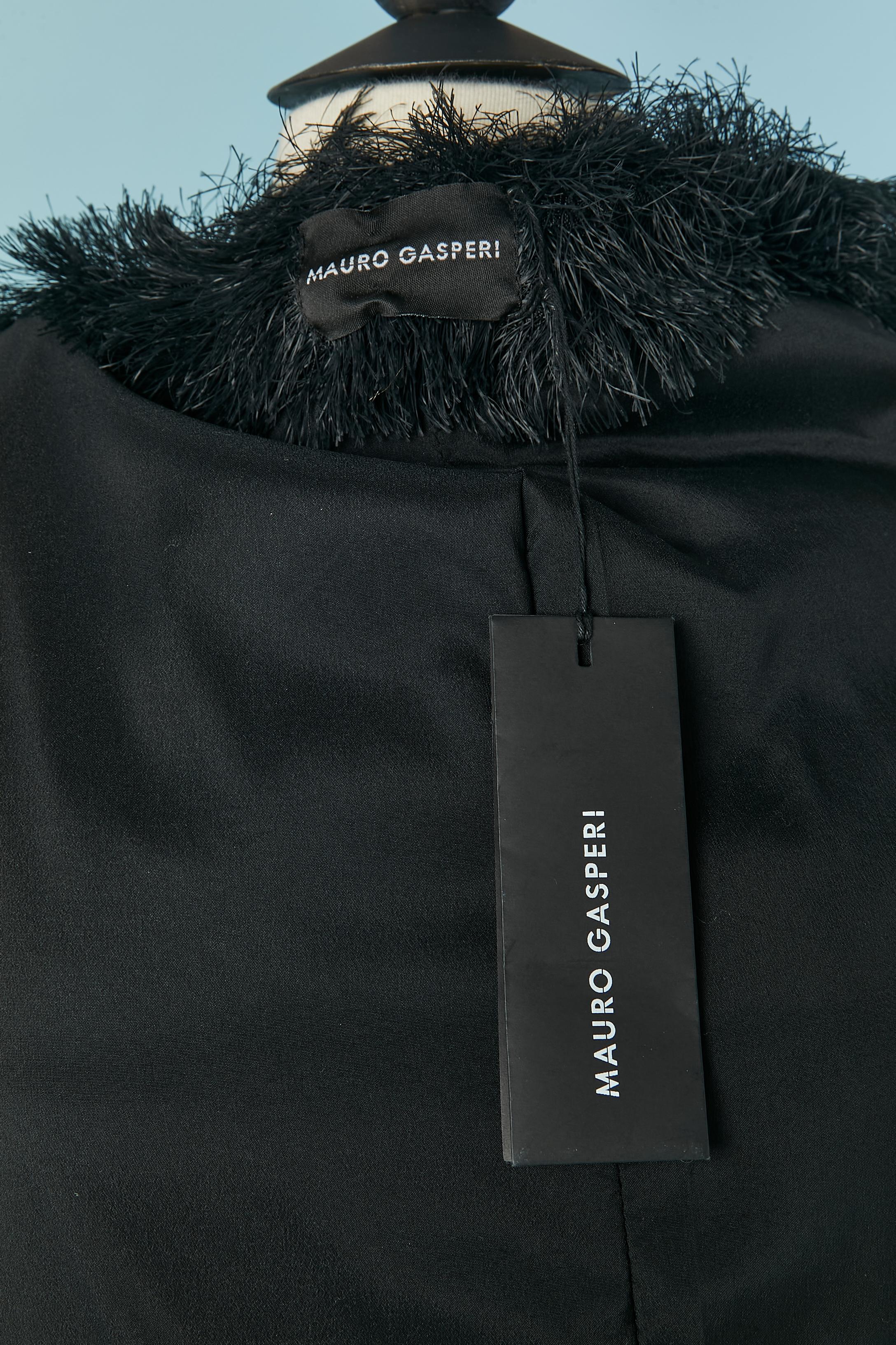 Veste et haut à franges courtes MAURO GASPERI NEUF avec étiquette en vente 1