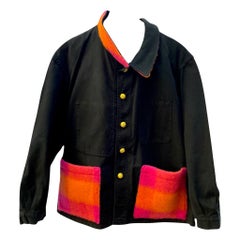 Jacket Black Orange Pink Gold Wool Pocket Gold Buttons J Dauphin