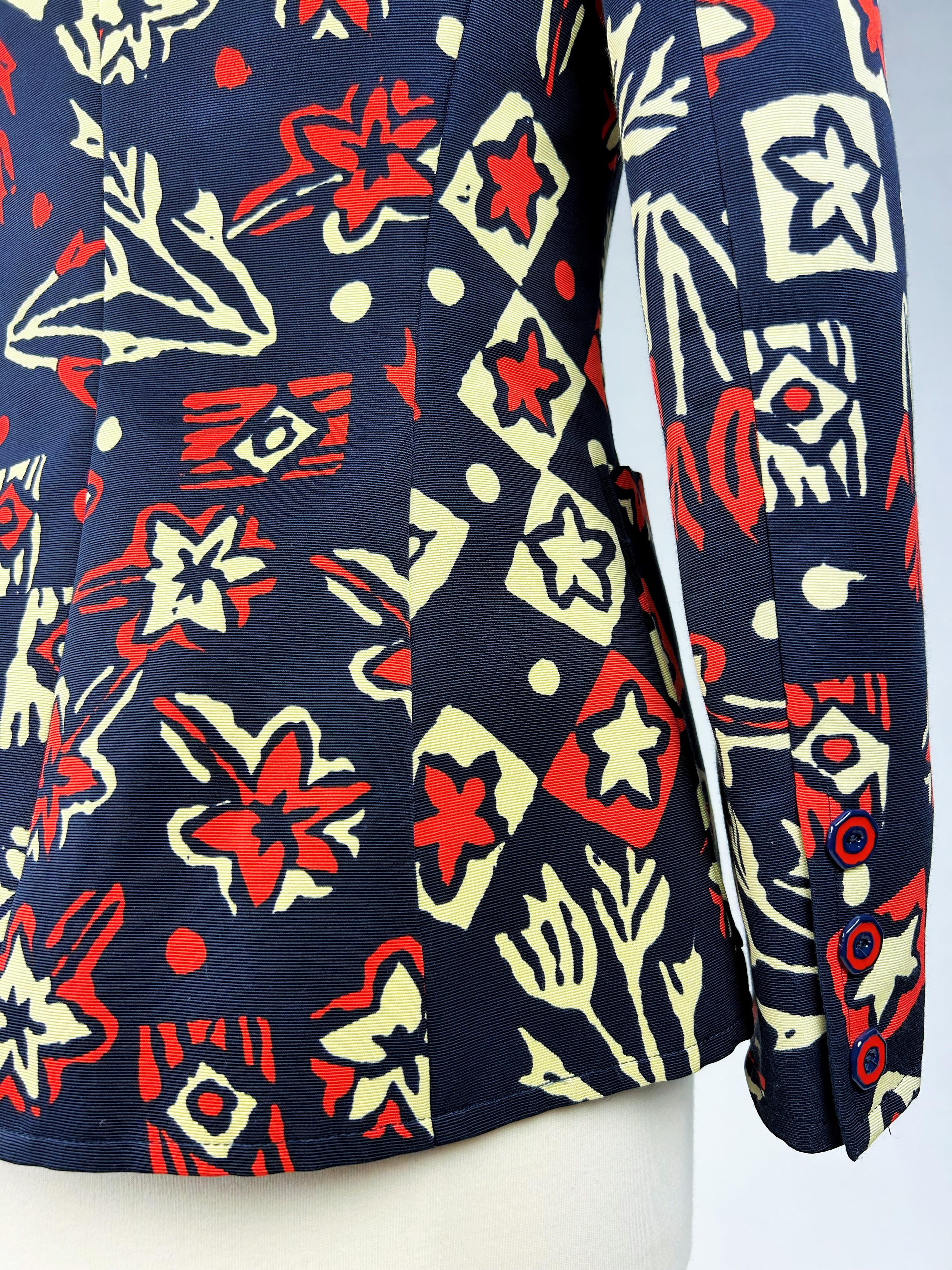Giacca di Christian Lacroix in Faille di seta stampata CIRCA 2000 in vendita 4