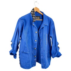 Used Jacket Original French Cobalt Blue Work Wear J Dauphin Medium