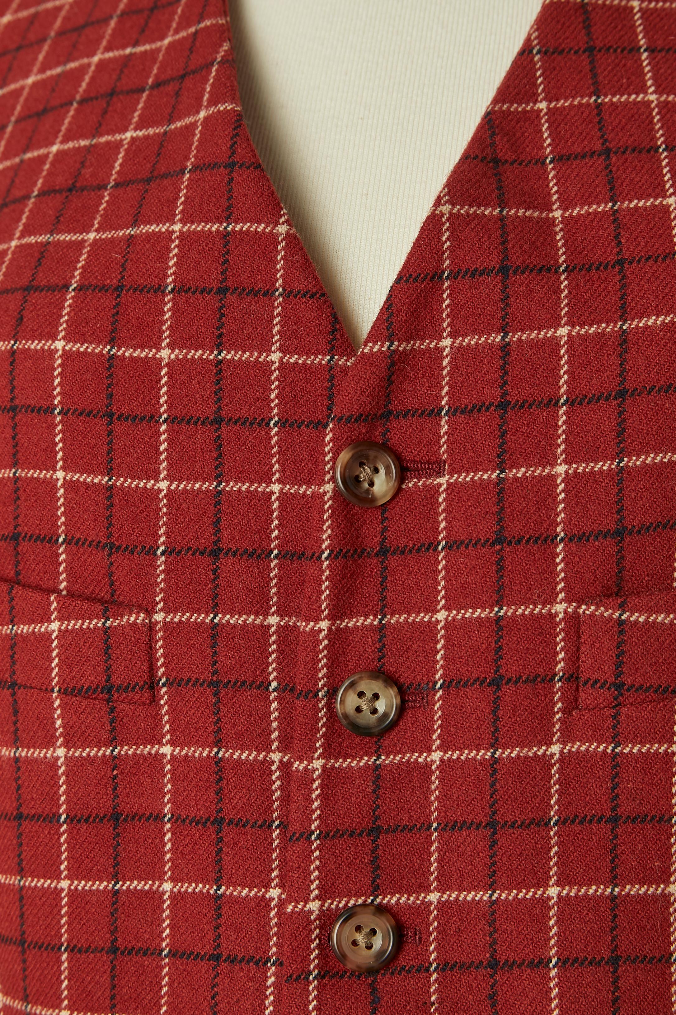 Giacca, gilet e pantaloni con motivo a quadri Yves Saint Laurent Rive Gauche in vendita 5