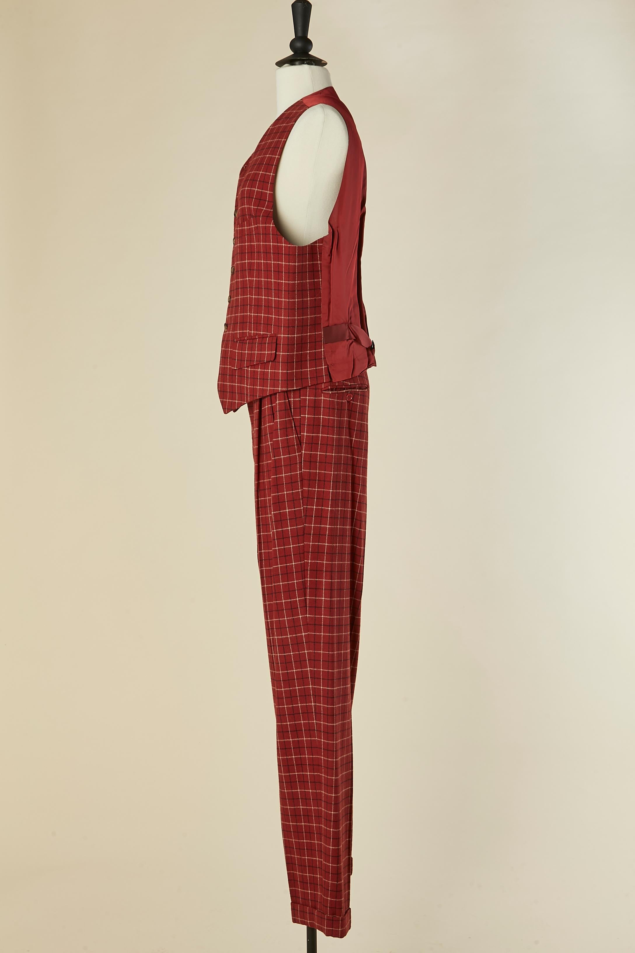 Giacca, gilet e pantaloni con motivo a quadri Yves Saint Laurent Rive Gauche in vendita 8