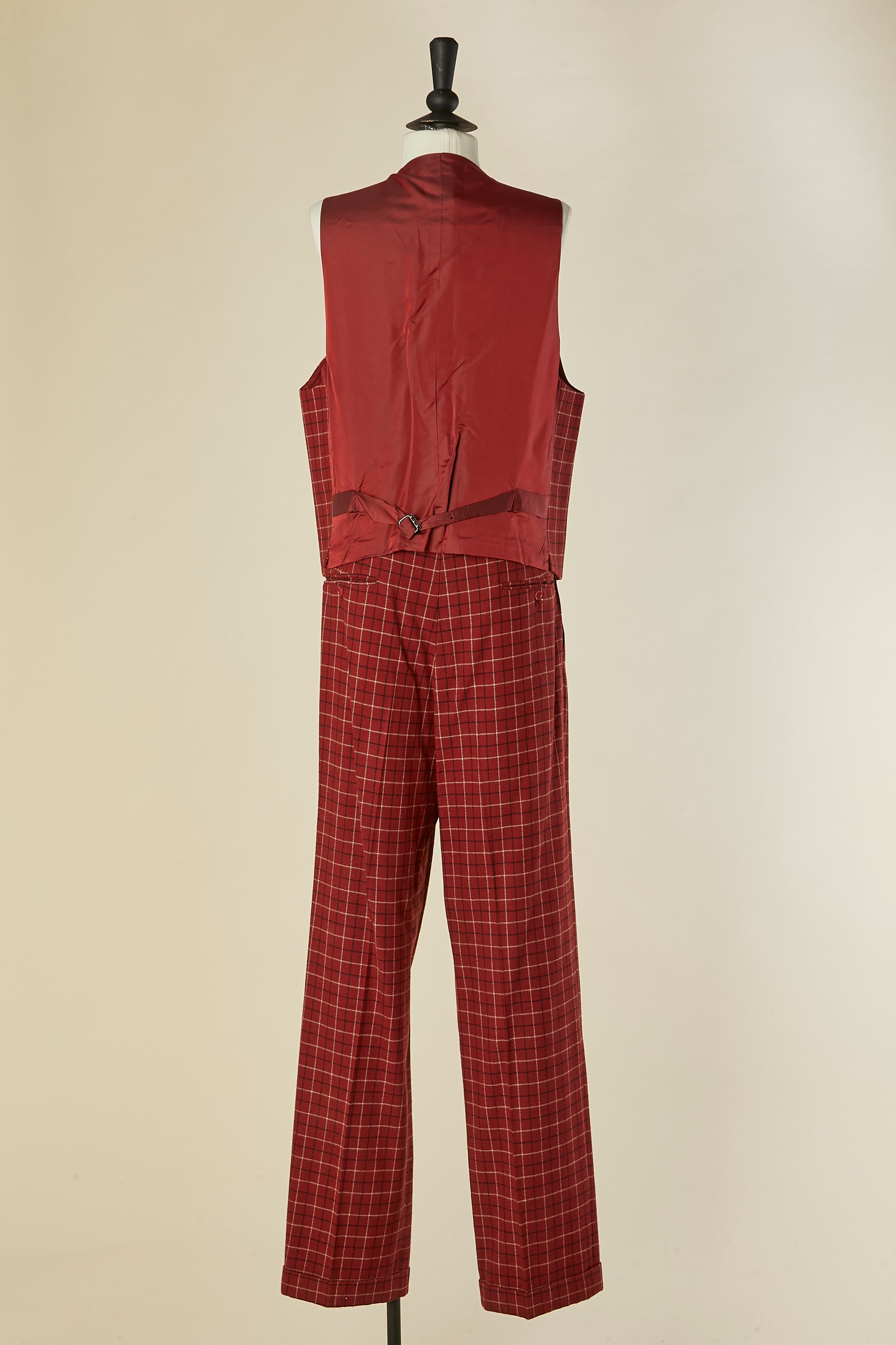 Giacca, gilet e pantaloni con motivo a quadri Yves Saint Laurent Rive Gauche in vendita 9