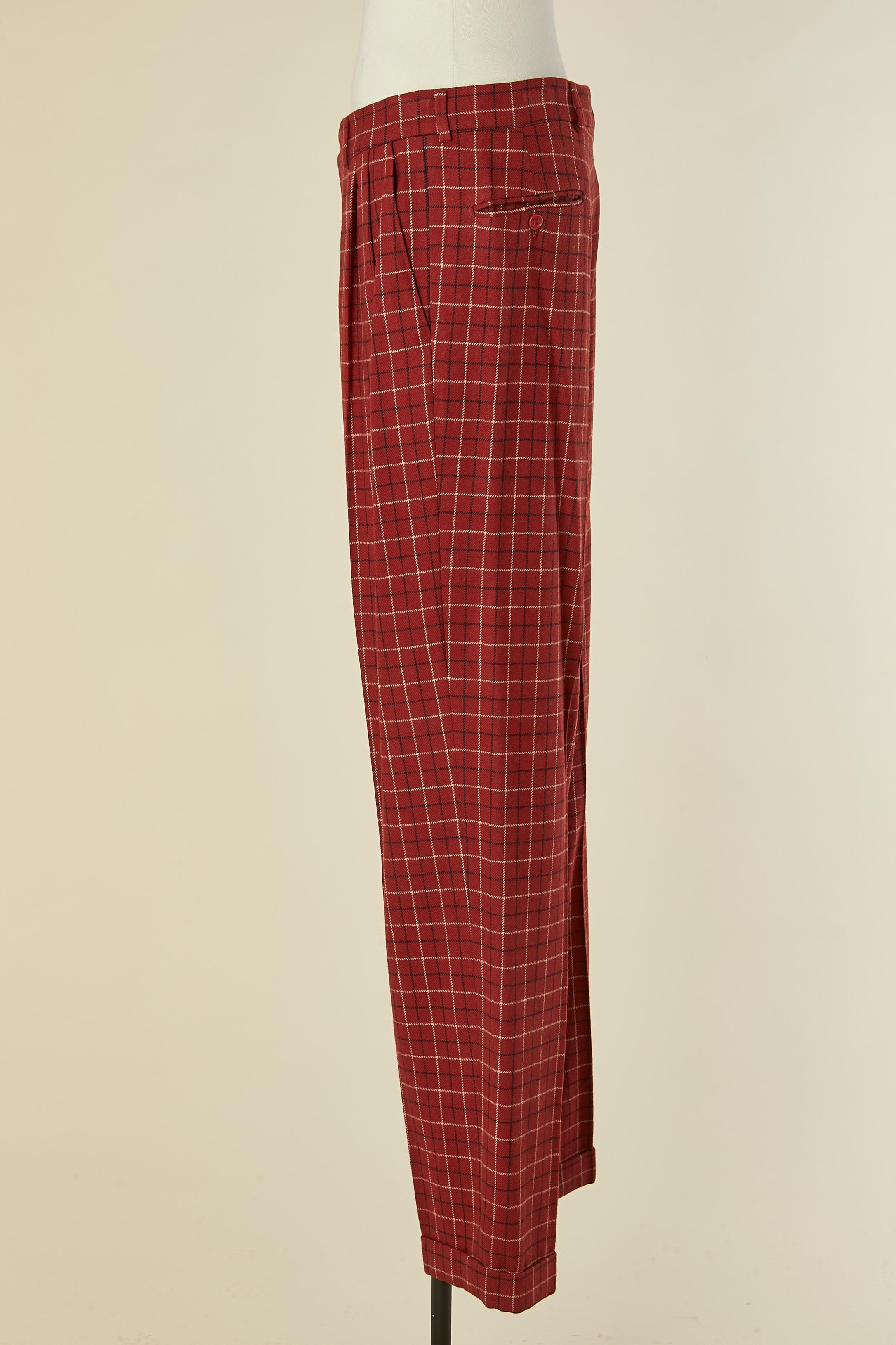 Giacca, gilet e pantaloni con motivo a quadri Yves Saint Laurent Rive Gauche in vendita 12