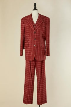 Jacket, vest and trouser-suit with check pattern YVES SAINT LAURENT Rive Gauche