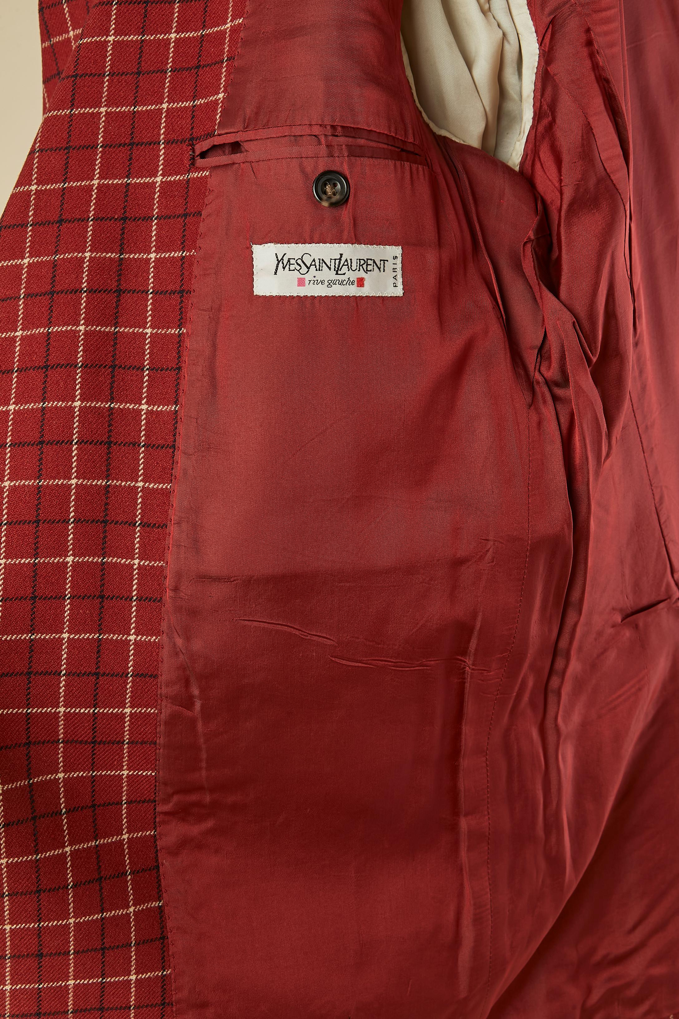 Giacca, gilet e pantaloni con motivo a quadri Yves Saint Laurent Rive Gauche in vendita 3