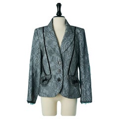 Jacket with overlay of lace on top of wool chiné lay Christian Lacroix 