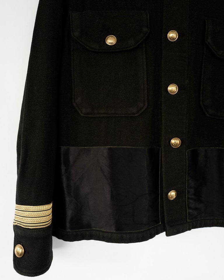 Jacket Wool Gold Braid Off White Silk Collar Embellished Military J ...