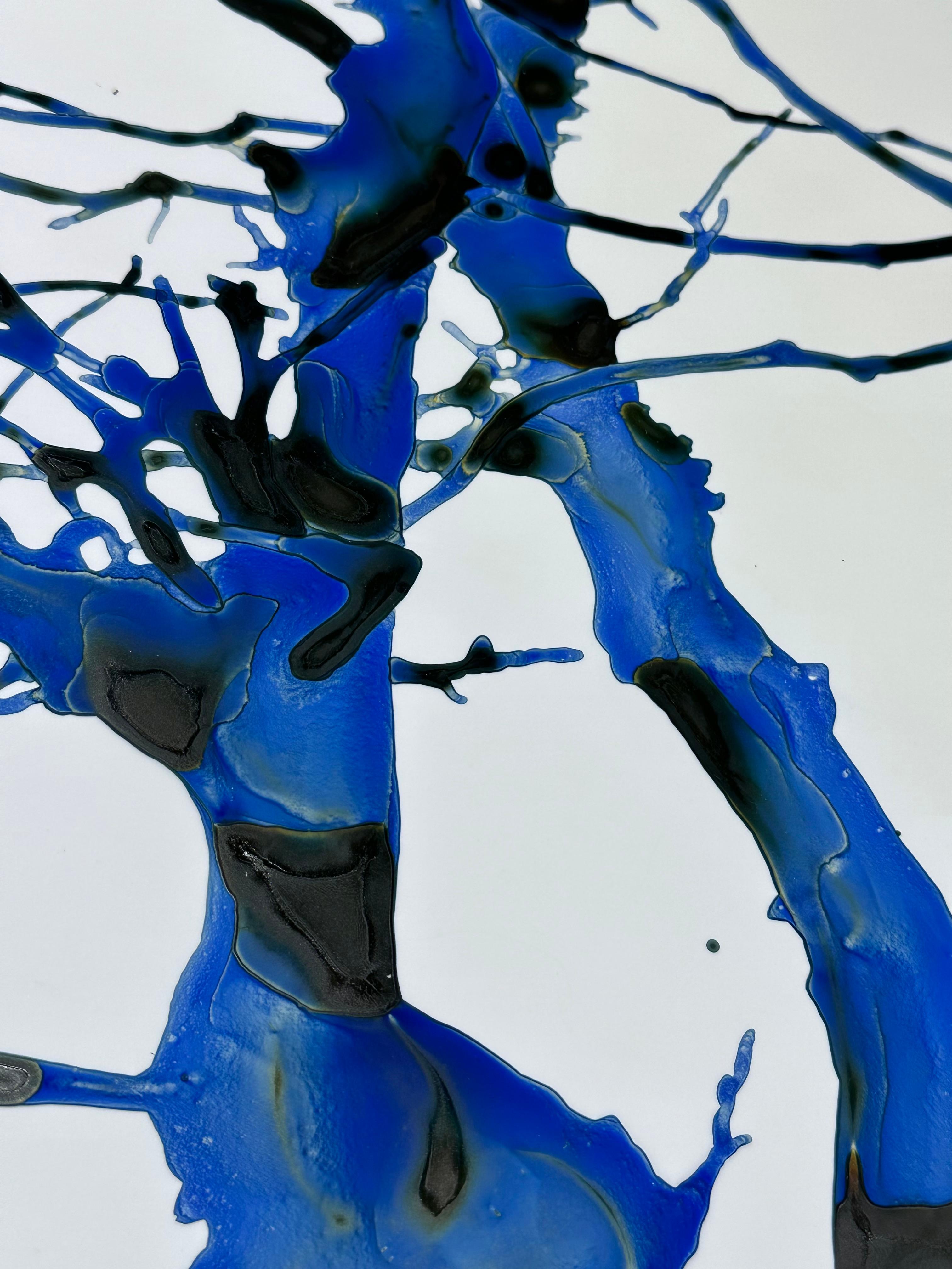 Inazuma m1, Cobalt, branches d'arbre bleu foncé, Mylar blanc en vente 5