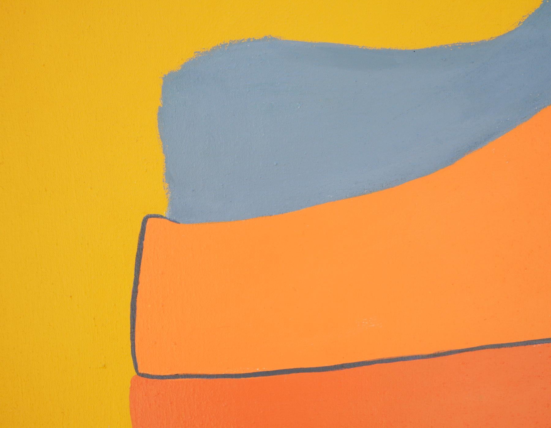 This example is a true minimalist wonder with great balance and flow of color. Her works of art done from the late 1960s to early 1980s reflect a purity of vision and affinity for color and movement.