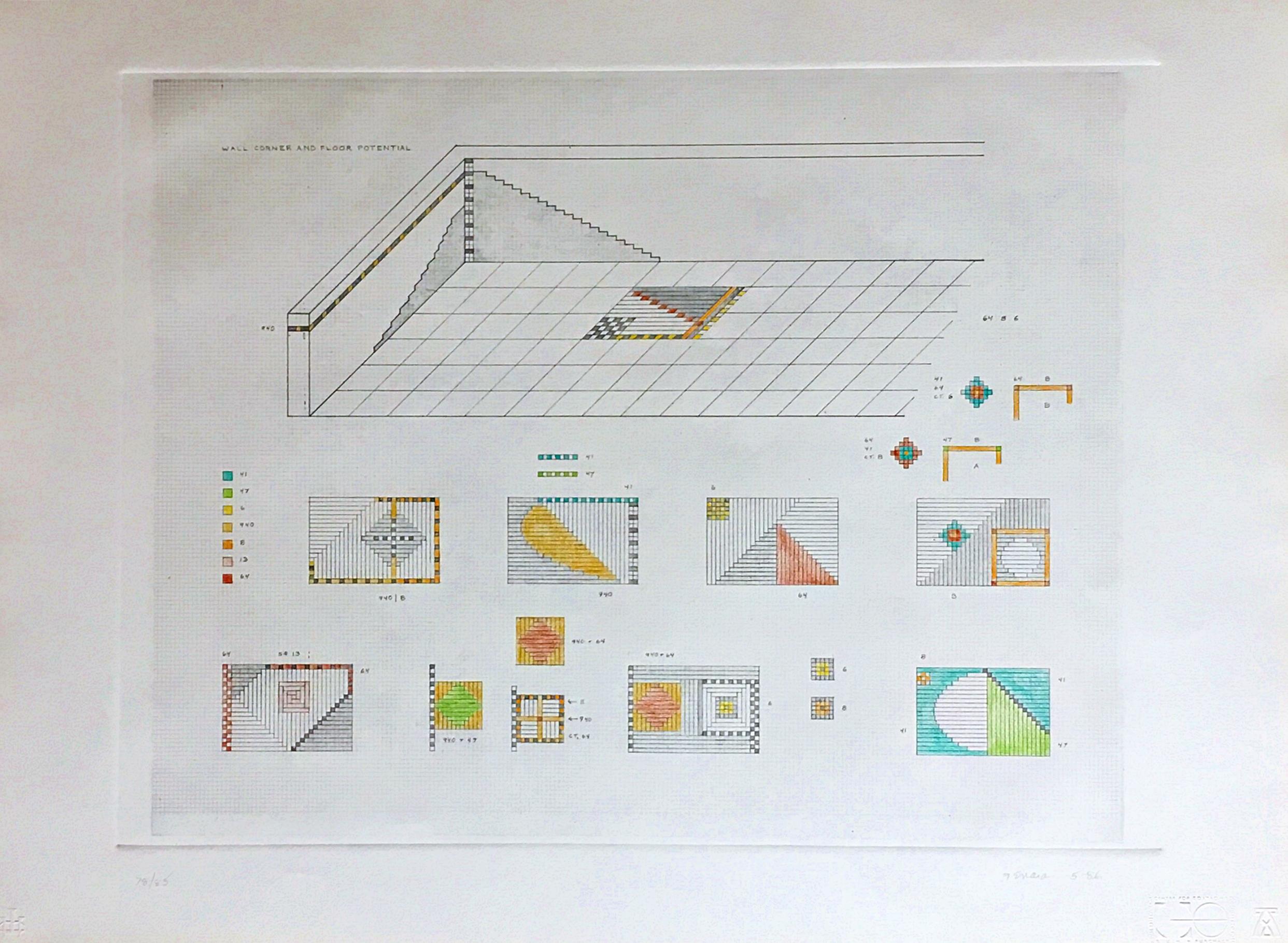 Untitled aus dem Atelier International Portfolio, seltene signierte/n Radierung des Bildhauers (Grau), Figurative Print, von Jackie Ferrara