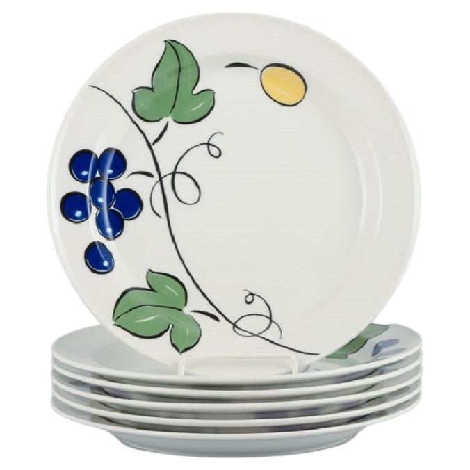 Jackie Lynd for Rörstrand, a Set of Six "Pomona" Porcelain Plates For Sale