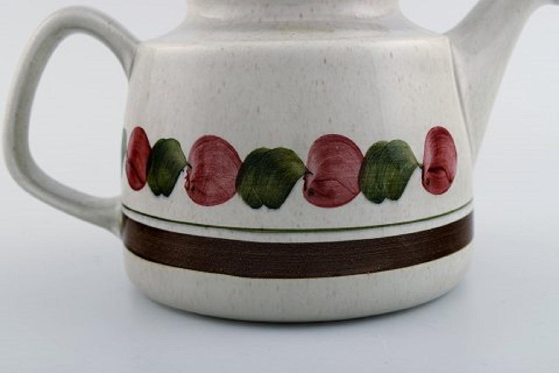 Swedish Jackie Lynd for Rörstrand, Birgitta Teapot and Milk Jug in Stoneware, 1970s For Sale