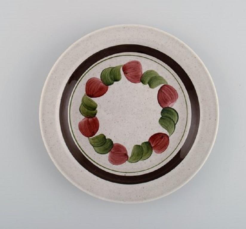 Swedish Jackie Lynd for Rörstrand, Five Parts Birgitta Tableware, Hand Painted Stoneware For Sale