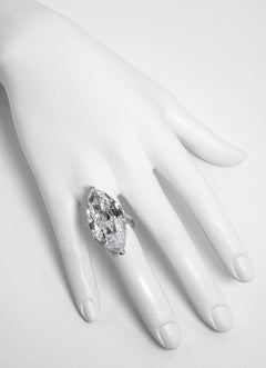 Jackie O' 40 Carat Marquise D Color Cubic Zirconia Diamond Ring Copy