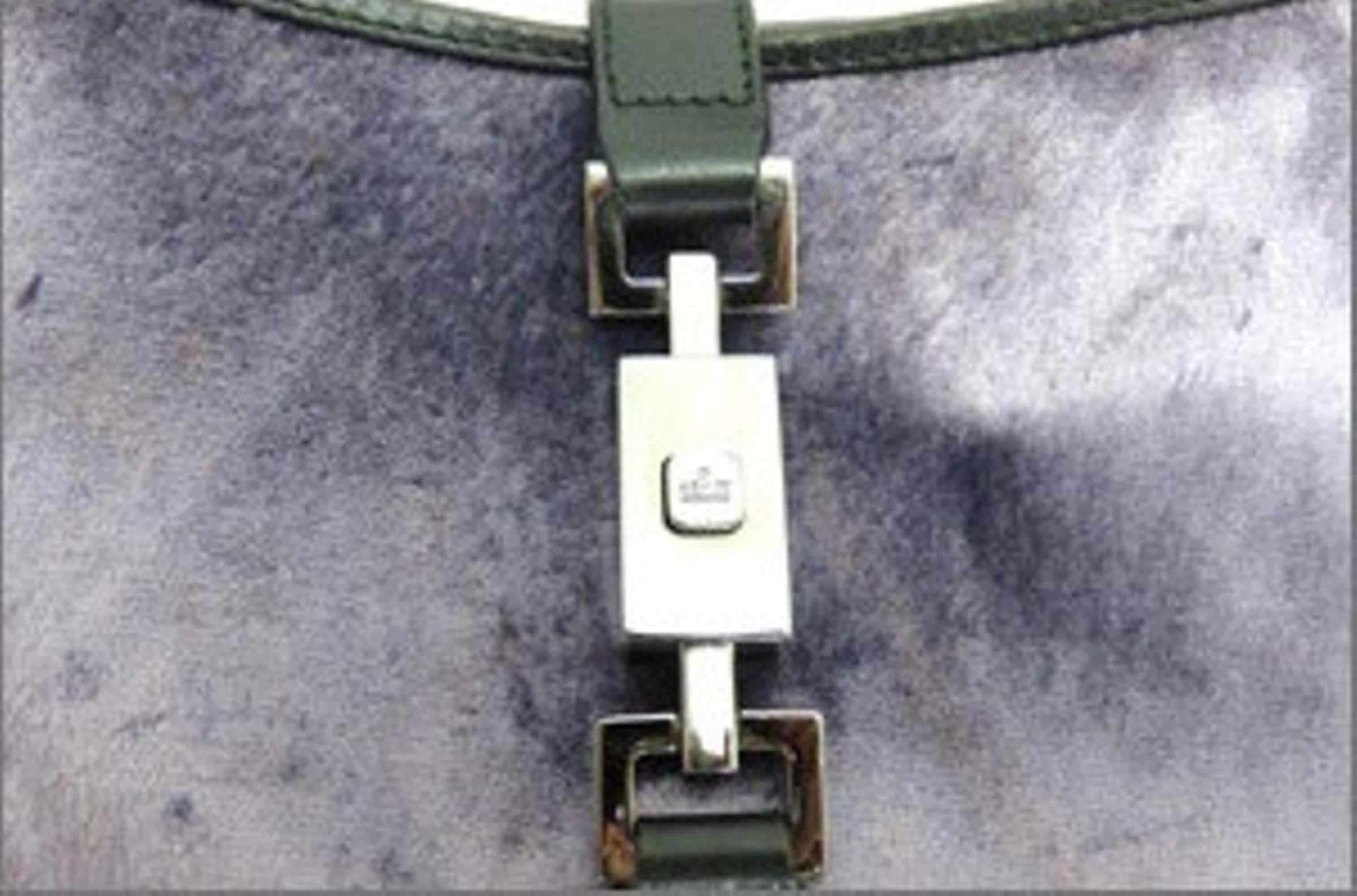 Jackie-o Hobo Velvet Black Leather 164110 Ggtl112 Purple Shoulder Bag For Sale 3