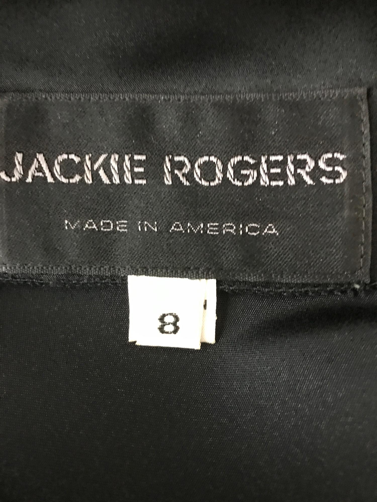 Jackie Rogers - Robe classique en satin noir à coupe en biais  en vente 4