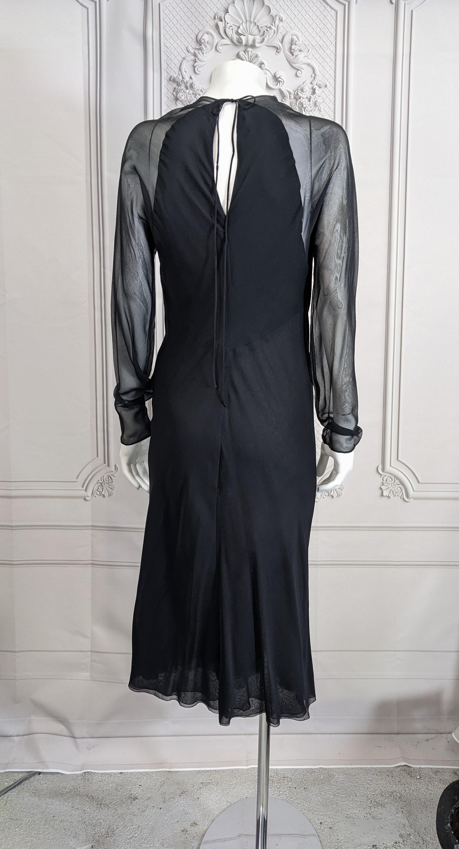 Jackie Rogers Elegant Bias Chiffon Beaded Evening Dress For Sale 2