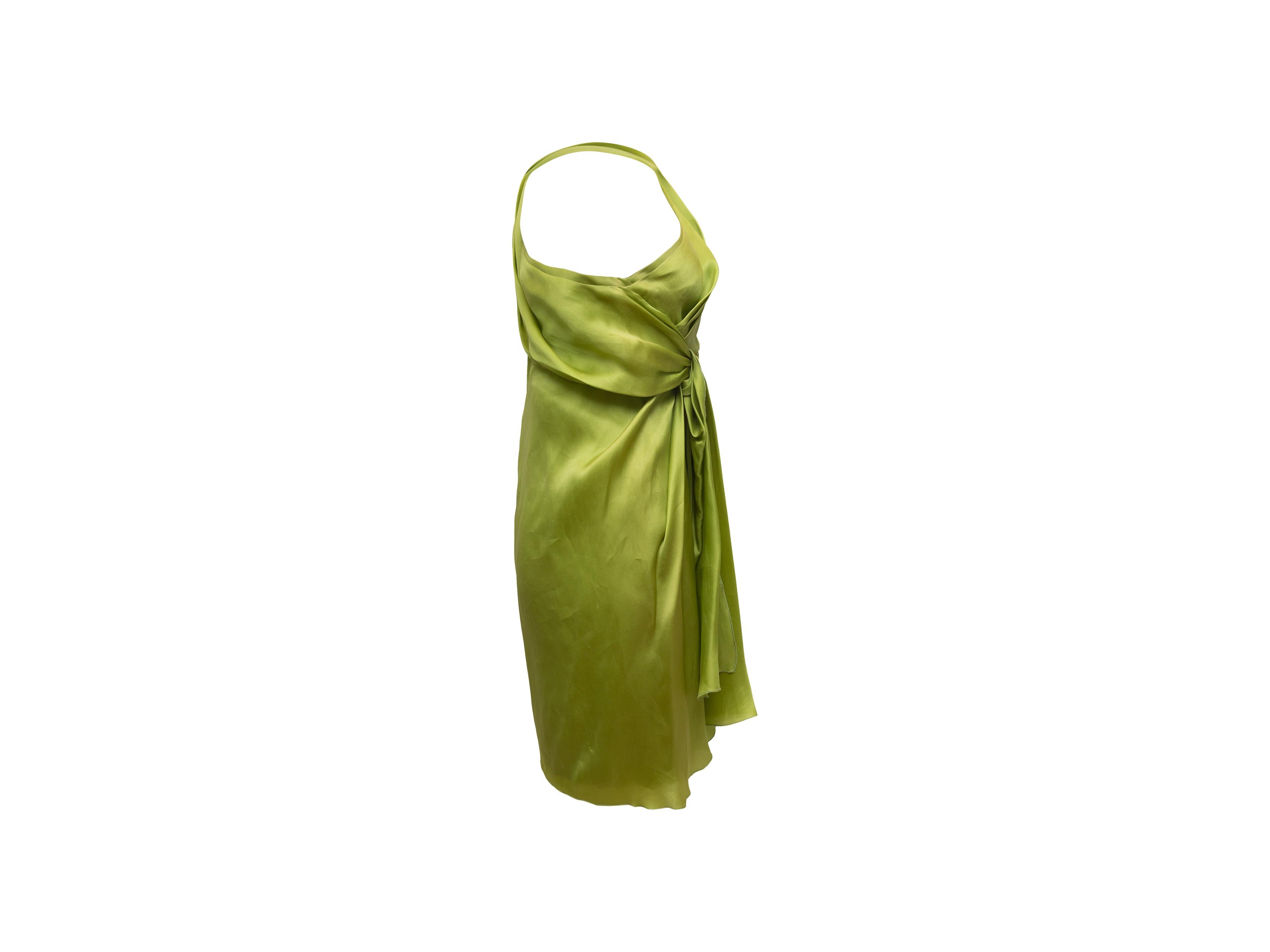 Women's Jackie Rogers Lime Green One Shoulder Dress