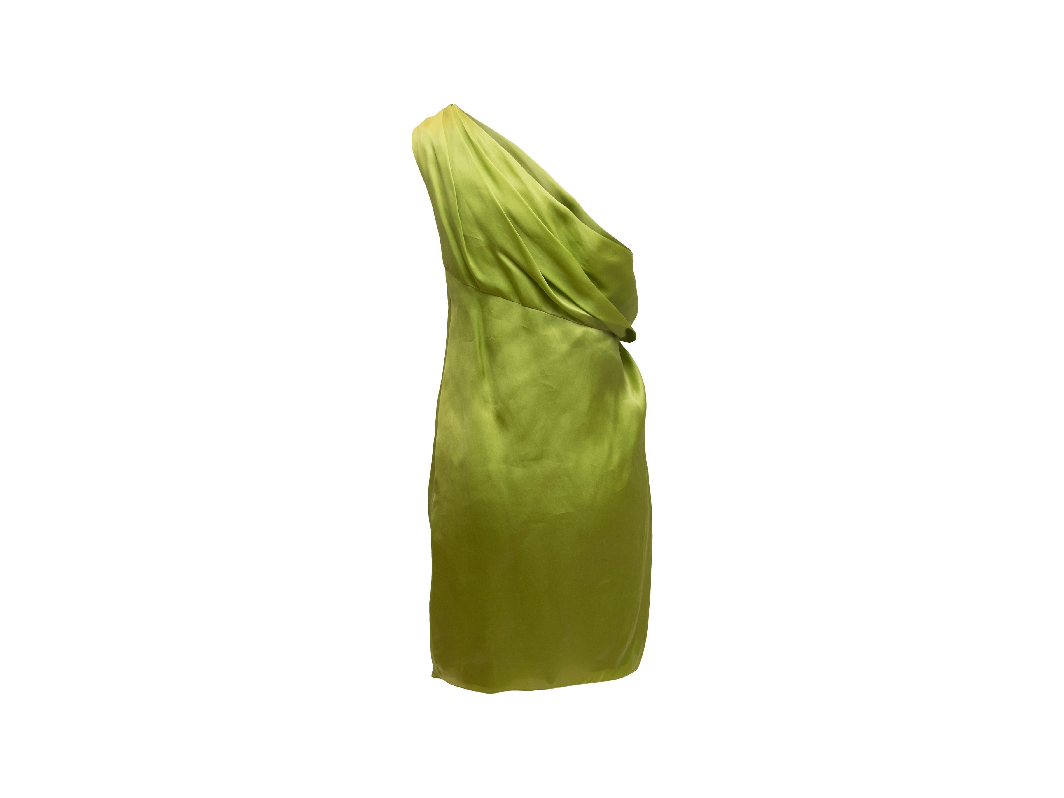 Jackie Rogers Lime Green One Shoulder Dress 1
