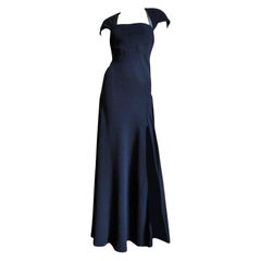 Jackie Rogers, abito in seta blu con pannelli trasparenti