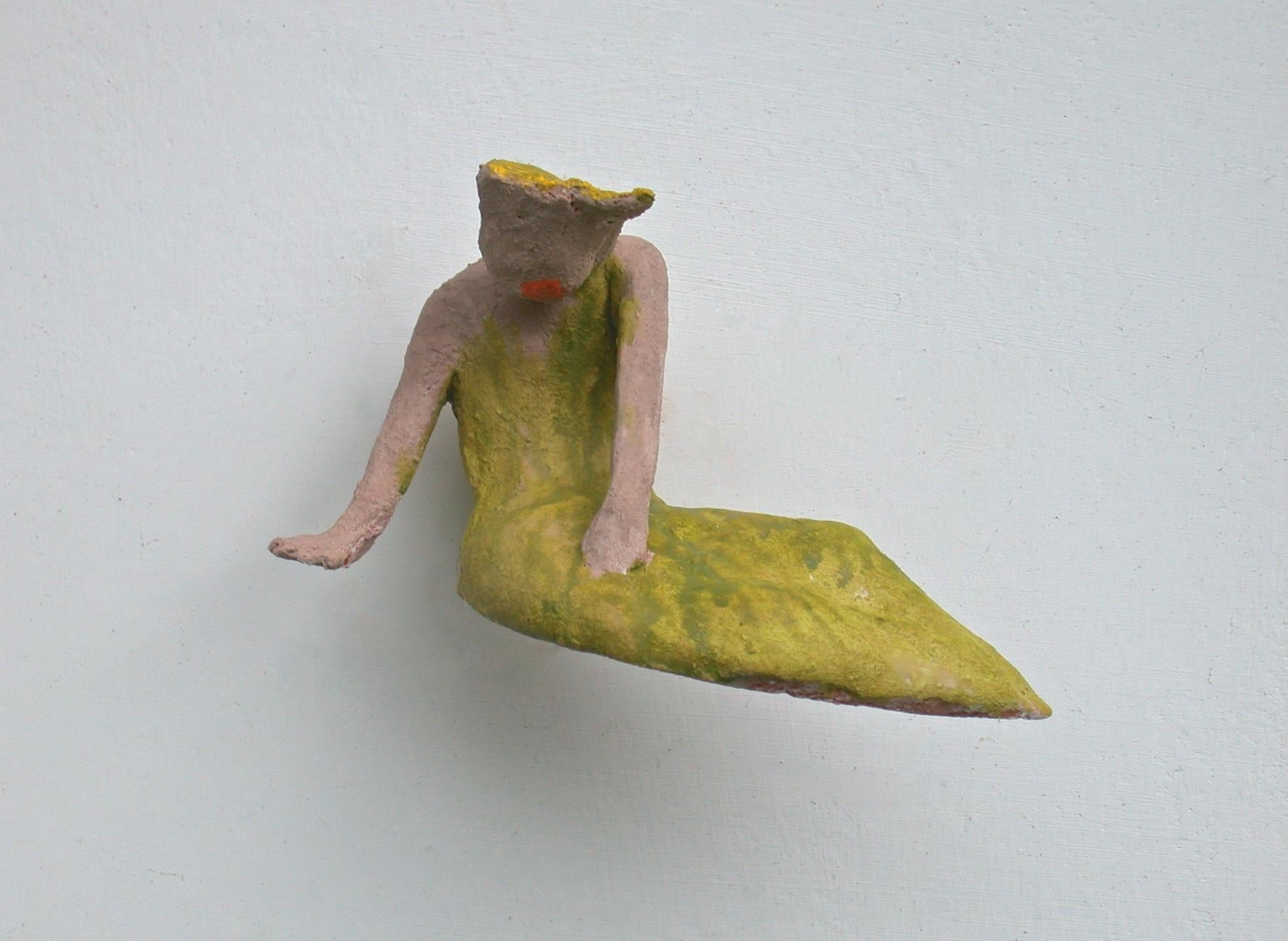 Jackie Shatz Figurative Sculpture - Leafwoman, ceramic sculpture