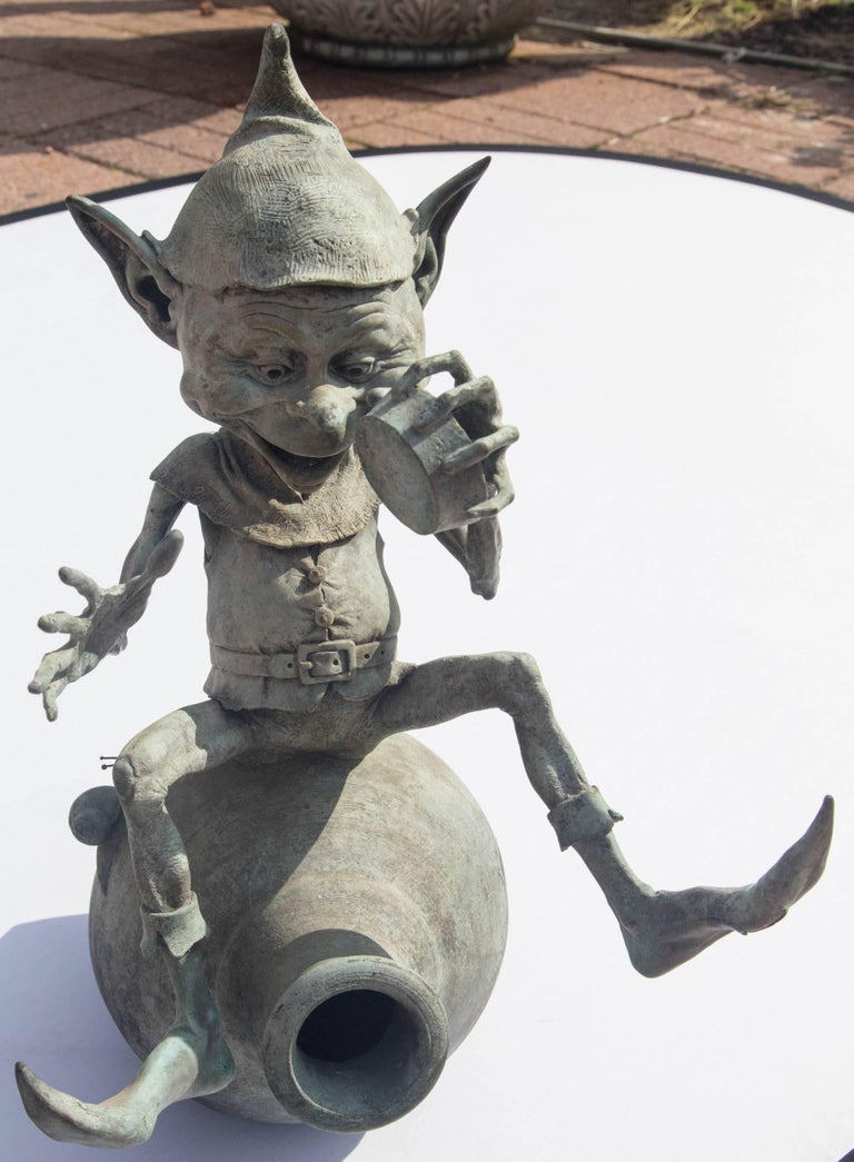 "Jackpot" Bronze Imp or Goblin Water Fountain Sculpture by David Goode
