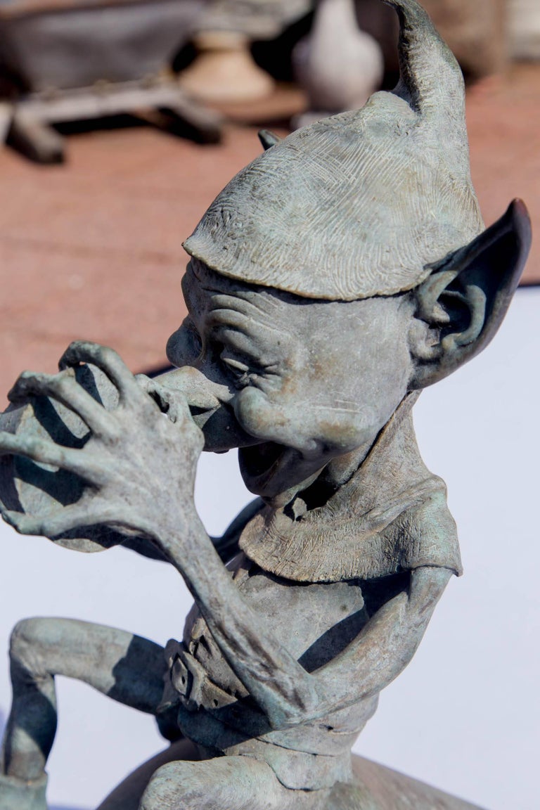 "Jackpot" Bronze Imp or Goblin Water Fountain Sculpture by David Goode