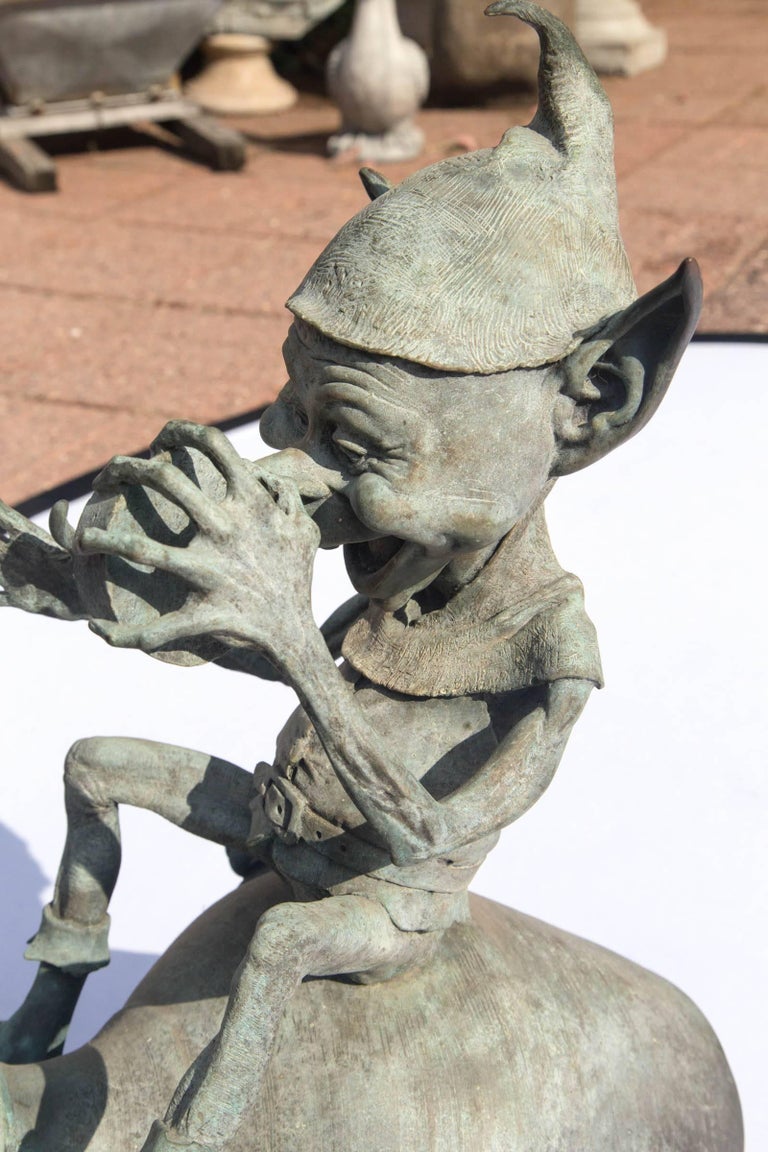 "Jackpot" Bronze Imp or Goblin Water Fountain Sculpture by David Goode