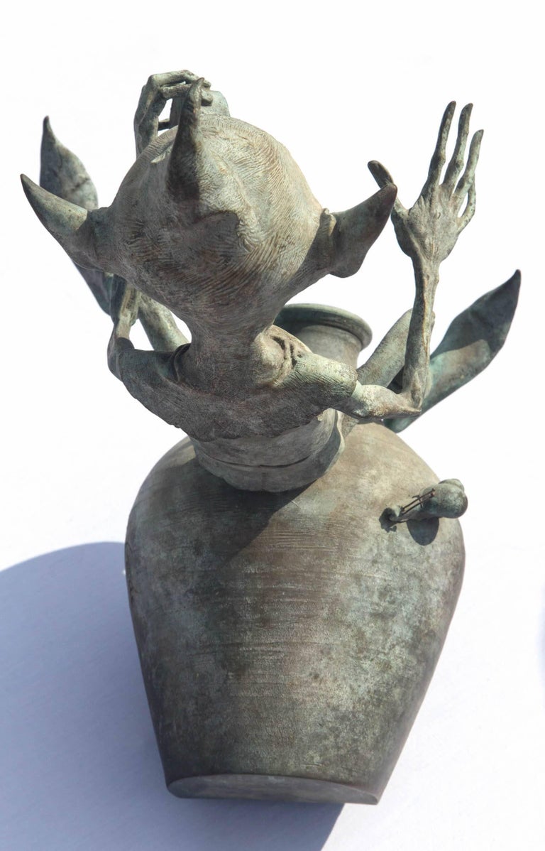 "Jackpot" Bronze Imp or Goblin Water Fountain Sculpture by David Goode