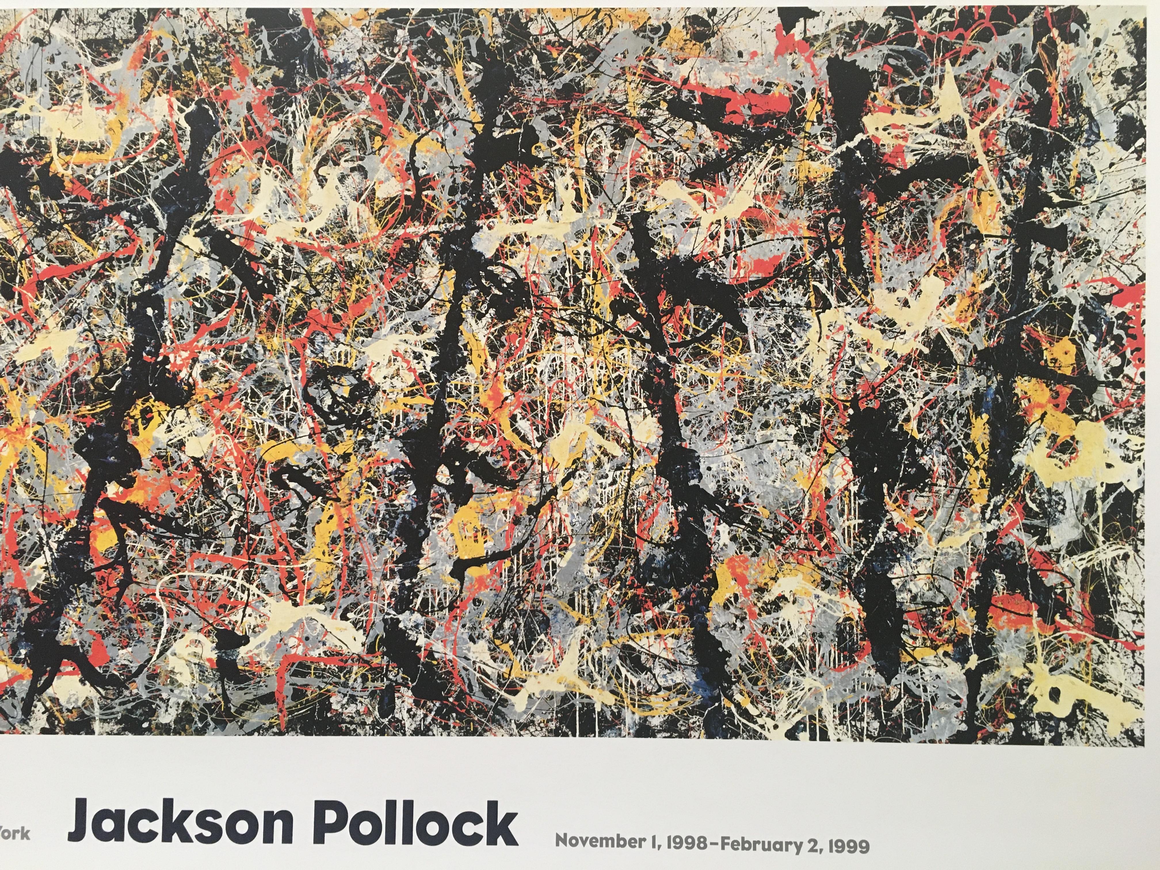 Jackson Pollock original vintage exhibition poster, MOMA, New York

Paul Jackson Pollock was an American painter and a major figure in the abstract expressionist movement. He was widely noticed for his technique of pouring or splashing liquid