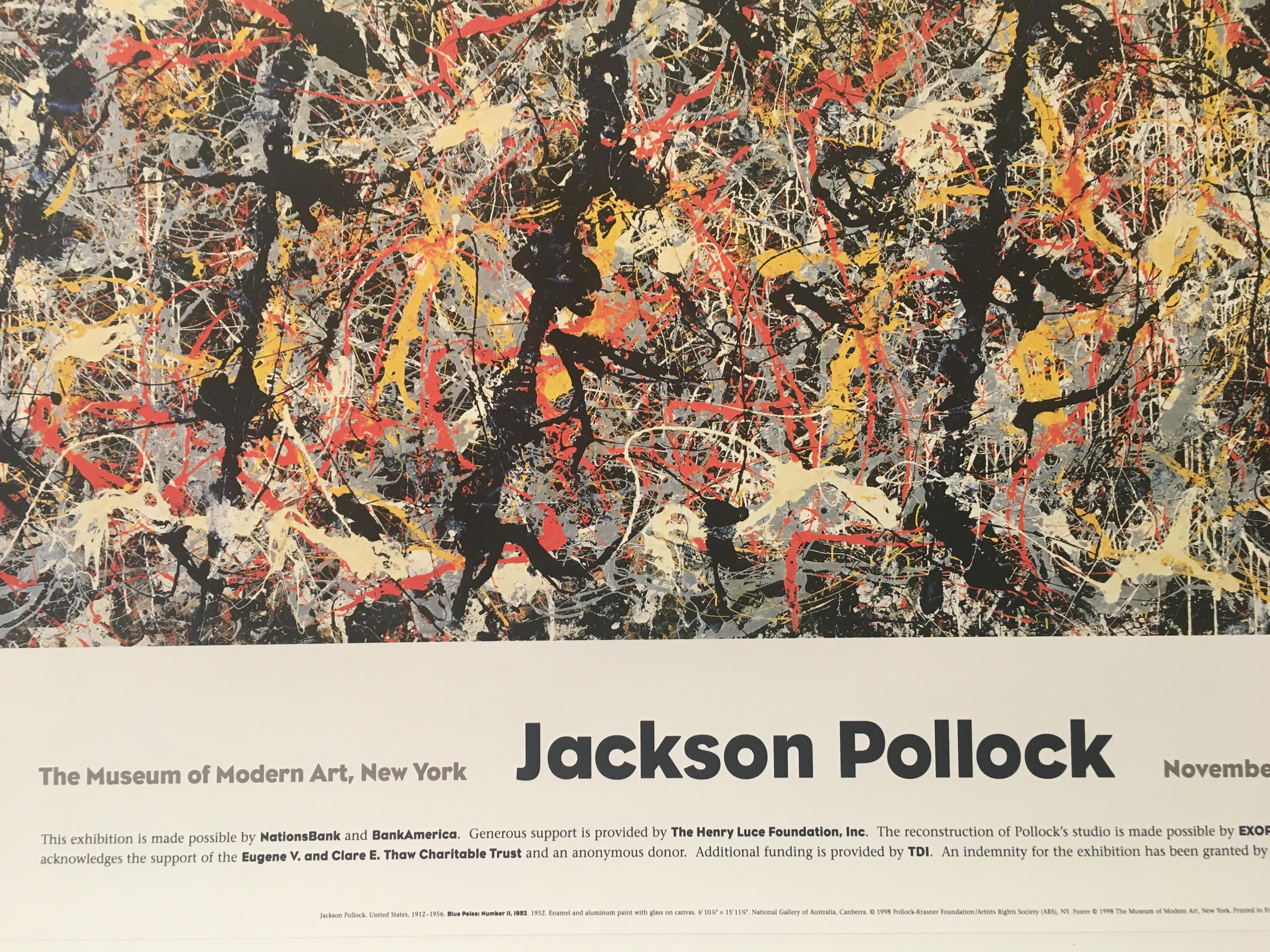 French Jackson Pollock Original Vintage Exhibition Poster, MOMA, New York