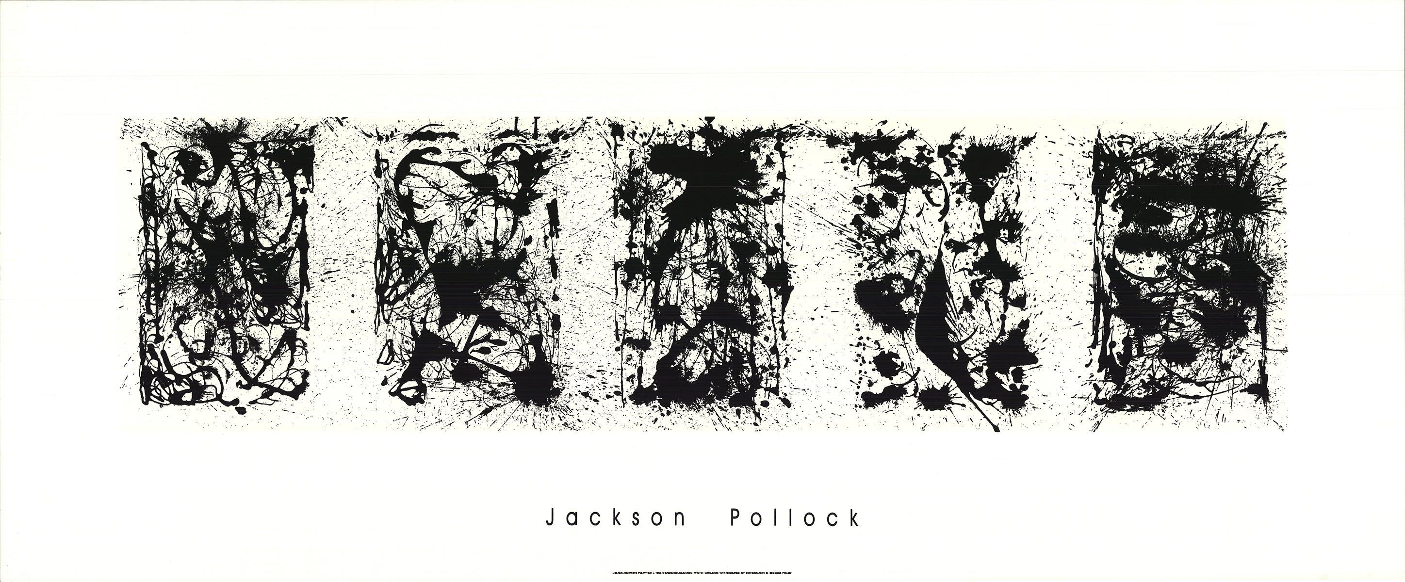 El cartel "Políptico en blanco y negro" de Jackson Pollock, publicado por Acte III en 2004, es un testimonio de la influencia perdurable de Pollock y del atractivo intemporal de su obra. Impresa en papel grueso de cubierta mate, esta reproducción de