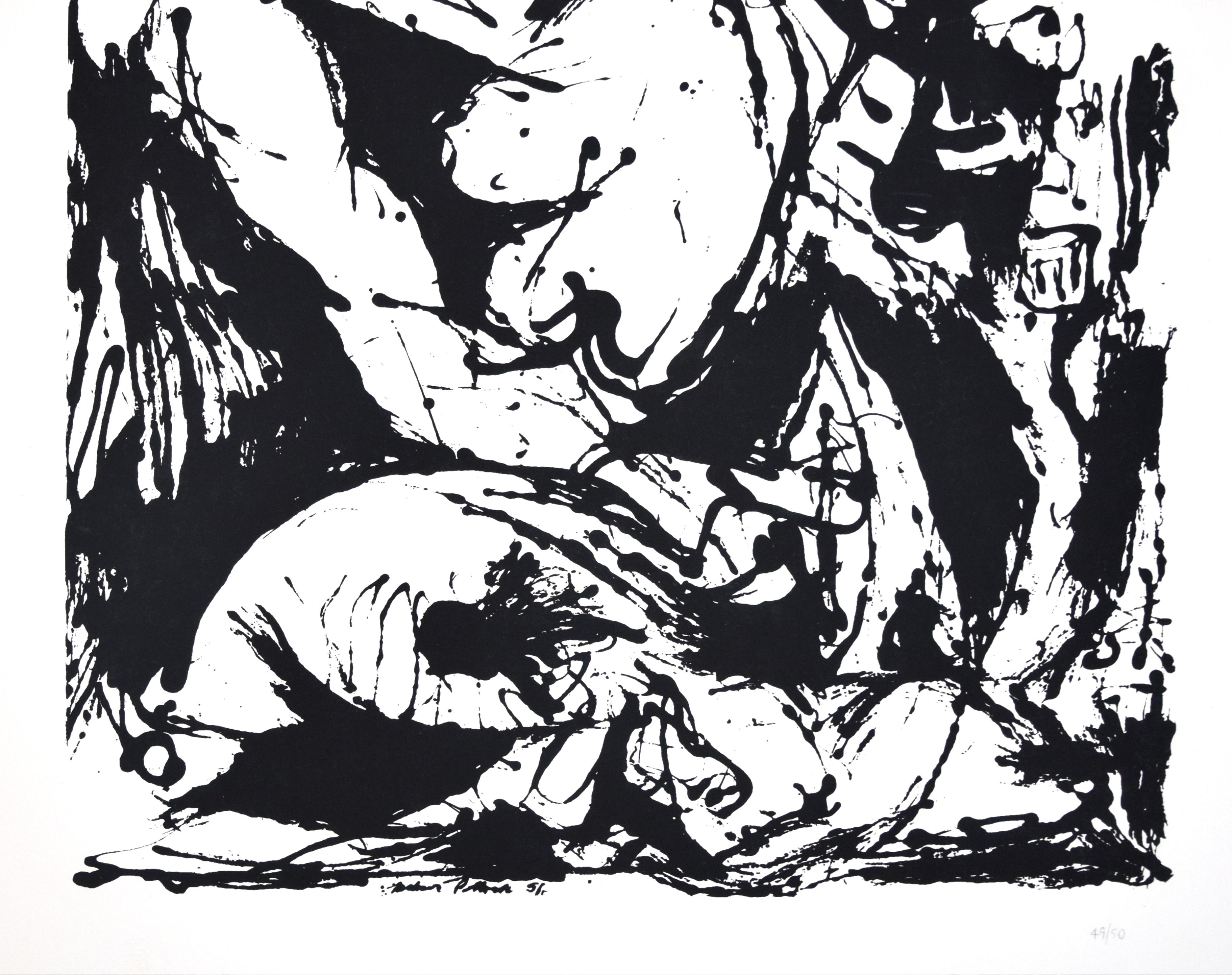 Ohne Titel, CR1095 (nach Gemälde Nummer 22, CR344), 1951, gedruckt 1964 (Schwarz), Abstract Print, von Jackson Pollock