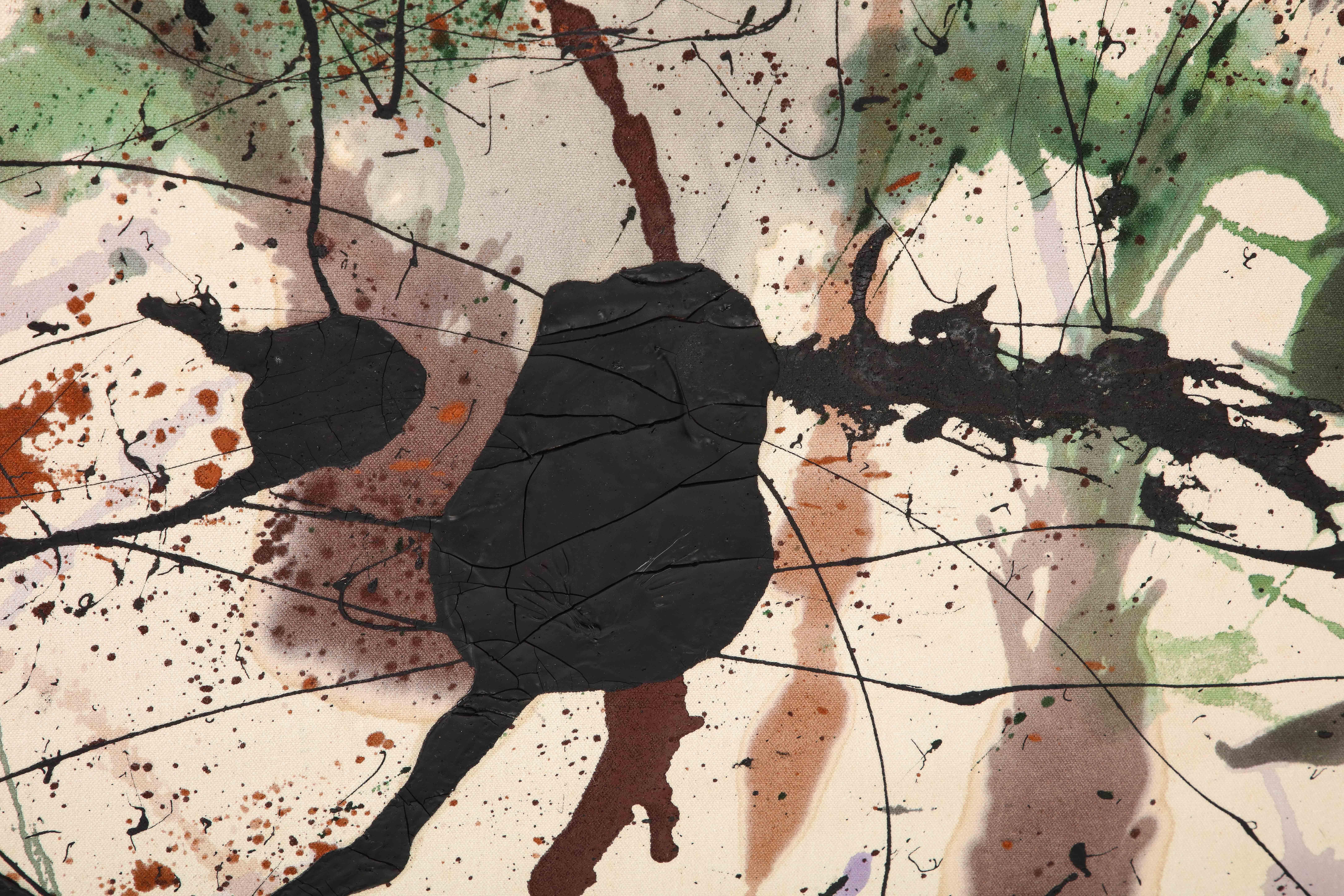 Mid-Century Modern Jackson Pollock Style Artwork By Woodstock, NY Artist For Sale